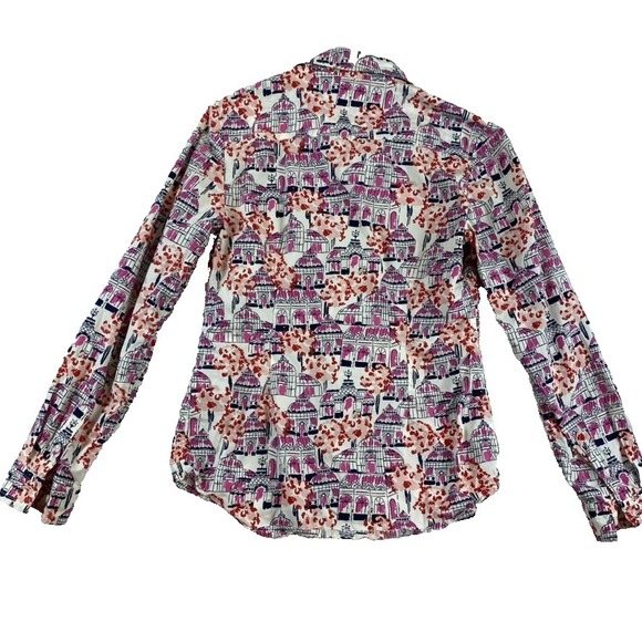 Boden Sienna Button Up Shirt Sz 4 All Over Print Botanical Greenhouse Unique - Picture 7 of 9